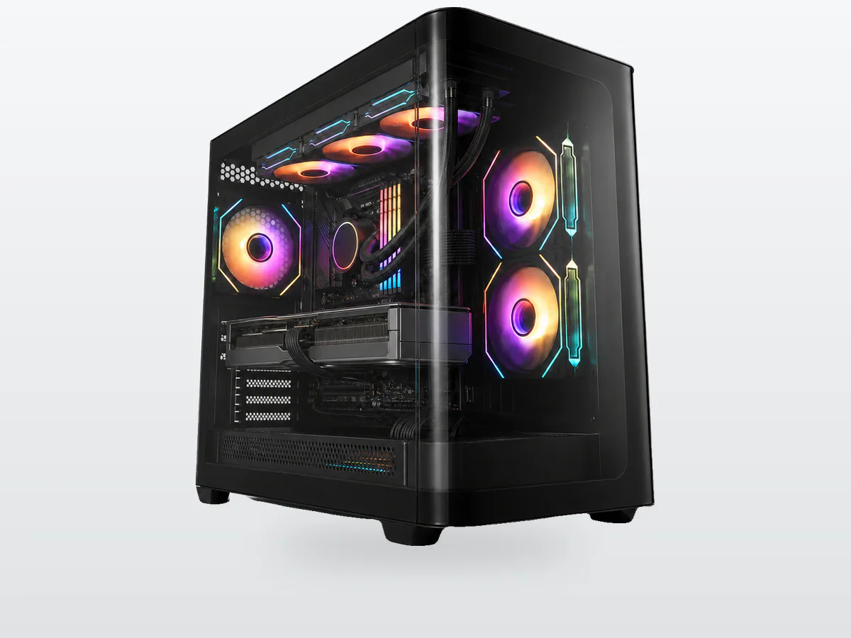 PC Gaming BROSS SPECTRA FSP S380 con scheda video montata orizzontalmente