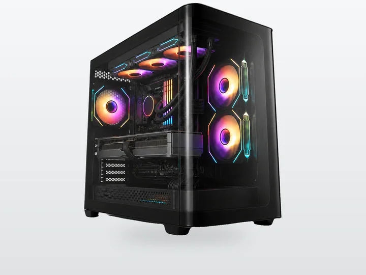 PC Gaming BROSS SPECTRA FSP S380 con scheda video montata orizzontalmente