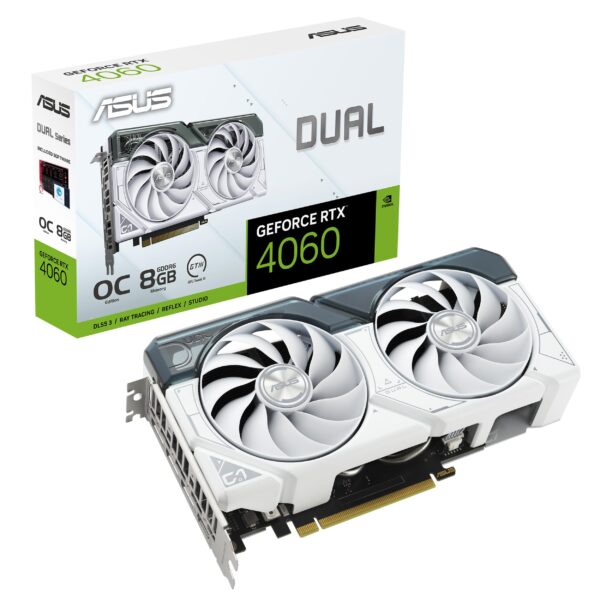 VGA Asus GeForce? RTX 4060 8GB DUAL EVO OC White - ASUS