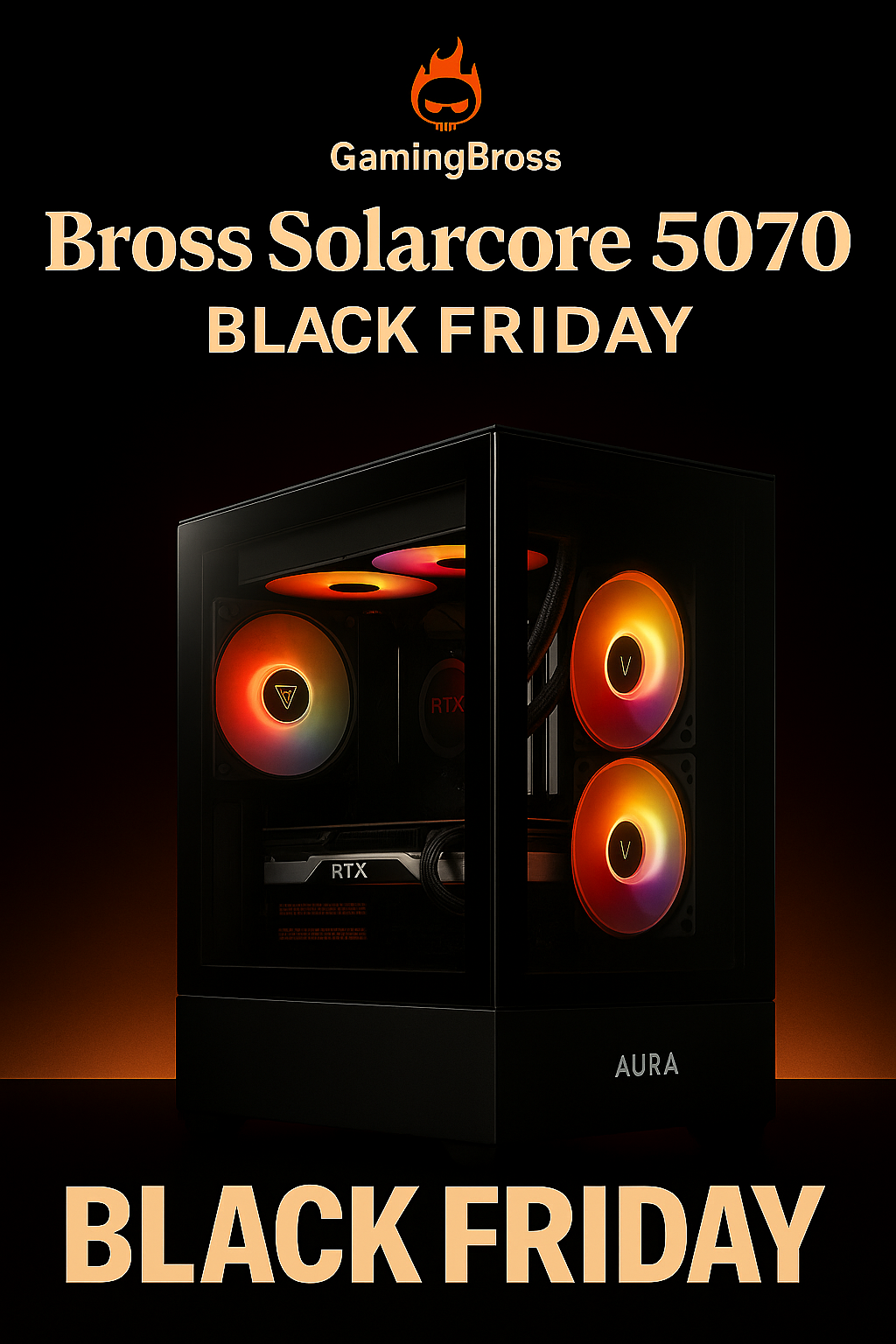 Bross SolarCore 5070 – Black Friday Edition 2025 con RTX 5070 e Ryzen 5 9600X