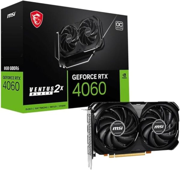 VGA MSI GEFORCE RTX 4060 VENTUS 2X BLACK 8G OC - VGAMSIRTX4060V2XB8G