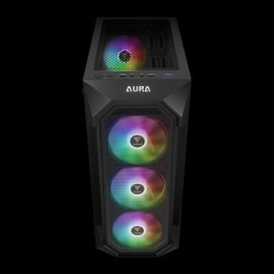 GAMDIAS CASE MID TOWER AURA GC1 ELITE NERO 4*120mm ARGB FAN TG MESH – GAMAURAGC1ELITEARGB