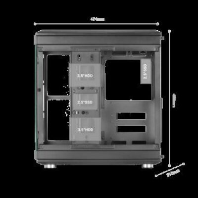 MARS GAMING CASE MC-3T TRIPLO VETRO TEMPERATO, NERO – MGMC3T