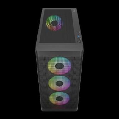 GAMDIAS CASE MID TOWER ATHENA M3 4x120mm PWN FAN ARGB CON 8 PORT HUB – GAMATHENAM3