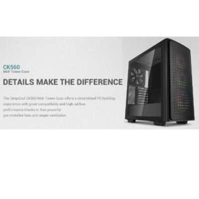 DEEPCOOL CASE MID TOWER CK560 TG 3×120+1x140mm FAN R-CK560-BKAAE4-G-1 – DPCK560