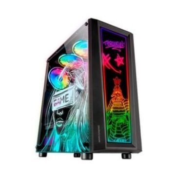 MARSGAMING CASE MID TOWER MC-ART BLACK DUAL GLASS DRAWING ART SYST. 12CM FR – MGMCART