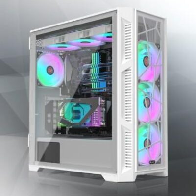 RAIJINTEK CASE M.TOWER PONOS ULTRA WHITE TG4 ARGB FAN*4 TYPE C USB3.0 – RAPONOSULTRAWHITETG4