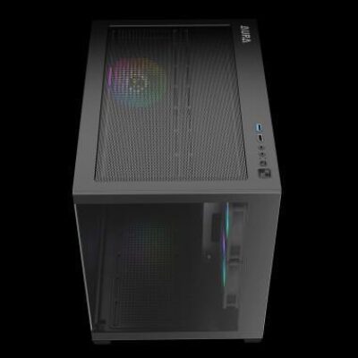 GAMDIAS CASE MICRO TOWER AURA GC10M ARGB 2*TG 3x120mm ARGB FILTRO MAGNETICO – GAMAURAGC10MARGB