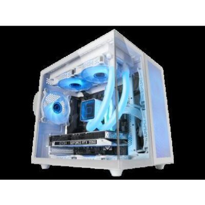 MARSGAMING CASE MC-NOVAM IN ALLUMINIO DUAL-CHAMBER TG 90º WHITE – MGMCNOVAMW