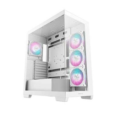 DEEPCOOL CASE MID TOWER CG580 WH 4F WHITE 2*TG 4×120 PWM+ARGB FAN – DPCG580WH4F