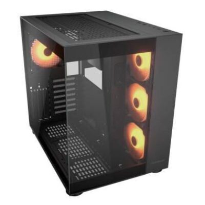 COUGAR CASE MID TOWER CUBE FV 150 RGB BLK D.CHAMBER 3*120+120mm ARGB FAN – COCGR5KA1BRGB