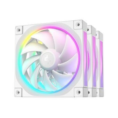 DEEPCOOL VENTOLE CASE FL12 BIANCA ARGB PWM BASSO RUMORE (kit 3 ventole) – DPFL123IN1WH