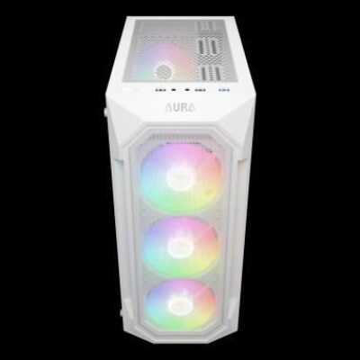 GAMDIAS CASE MID TOWER AURA GC1 ELITE WHITE 4*120mm ARGB FAN TG MESH – GAMAURAGC1ELITEWHARG