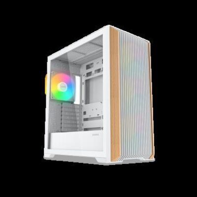 SAMA MID TOWER Z60 WHITE LISTELLO IN NOCE TG 4*FAN WHITE 140mm ARGB PWM – SAMAZ60WHITE