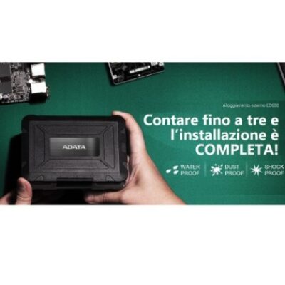 ADATA AED600-U31-CBK CASE ESTERNO 2.5” NERO per HDD/SSD (SHOCK/WATERPROOF/