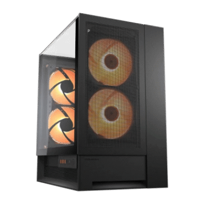 COUGAR CASE MID TOWER OMNY X BLACK 2*TG 4*FAN ARGB + HUB (supp GPU VERTICAL