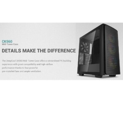 DEEPCOOL CASE MID TOWER CK560 TG 3×120+1x140mm FAN R-CK560-BKAAE4-G-1