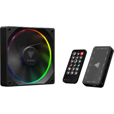 GAMDIAS VENTOLA CASE KIT AEOLUS M3-1204R 4x ARGB PWM FAN 120mm CENTRALINA+T