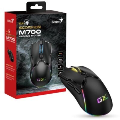 GENIUS MOUSE GAMING USB SCORPION M700 12*RGB 6 BUTTONS 800-7200DPI 1.8m