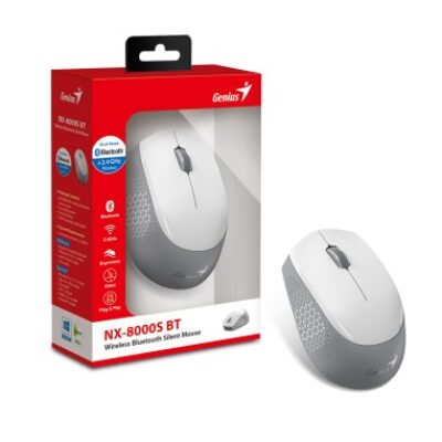 GENIUS MOUSE WIR. NX-8000S BT DUO WIRELESS (BT 5.3+2.4Ghz) WHITE/GRAY
