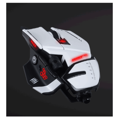 MAD CATZ GAMING MOUSE R.A.T. 6+ WHITE OTTICO ALLUMINIO 12K DPI 11xPULSANTI