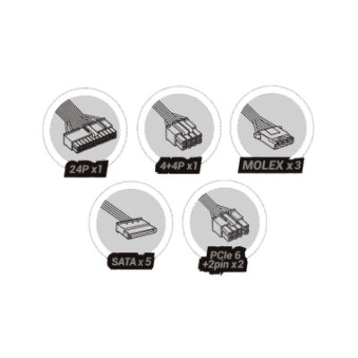 MARSGAMING ALIMENTATORE MPB650SIW  650W 80PLUS BRONZE BIANCO APFC 2X PCIE6+