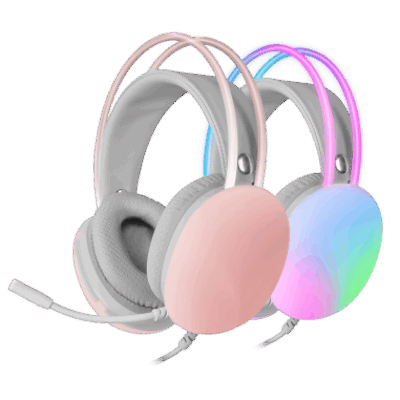 MARSGAMING GAMING CUFFIA+MIC MH-GLOWP ROSA FULL CHROMA 360
