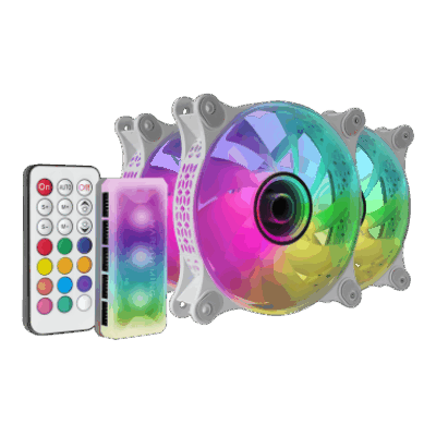 MARSGAMING VENTOLE CASE MF-3DKITW WHITE 3x12CM INF.MIRROR ARGB + CTRL BOX T