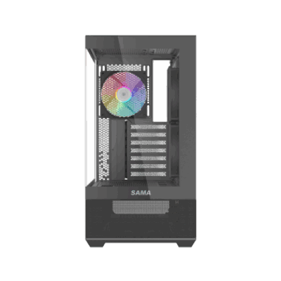 SAMA MID TOWER V40 BLACK 2*TG 6*FAN 120mm ARGB PWM