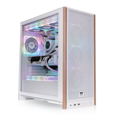 THERMALTAKE CASE M.TOWER S370 WHITE WS TG 4*CR120 FAN PWM INSERTI IN LEGNO