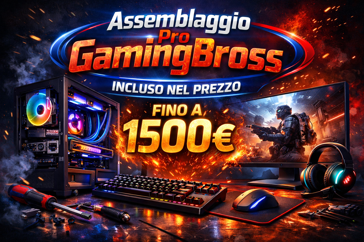Assemblaggio PC gaming personalizzato Pro