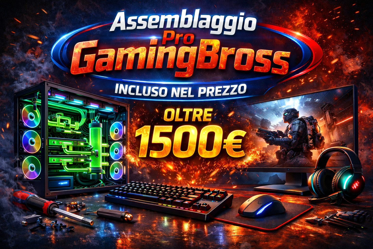 Assemblaggio gaming ad alta tecnologia