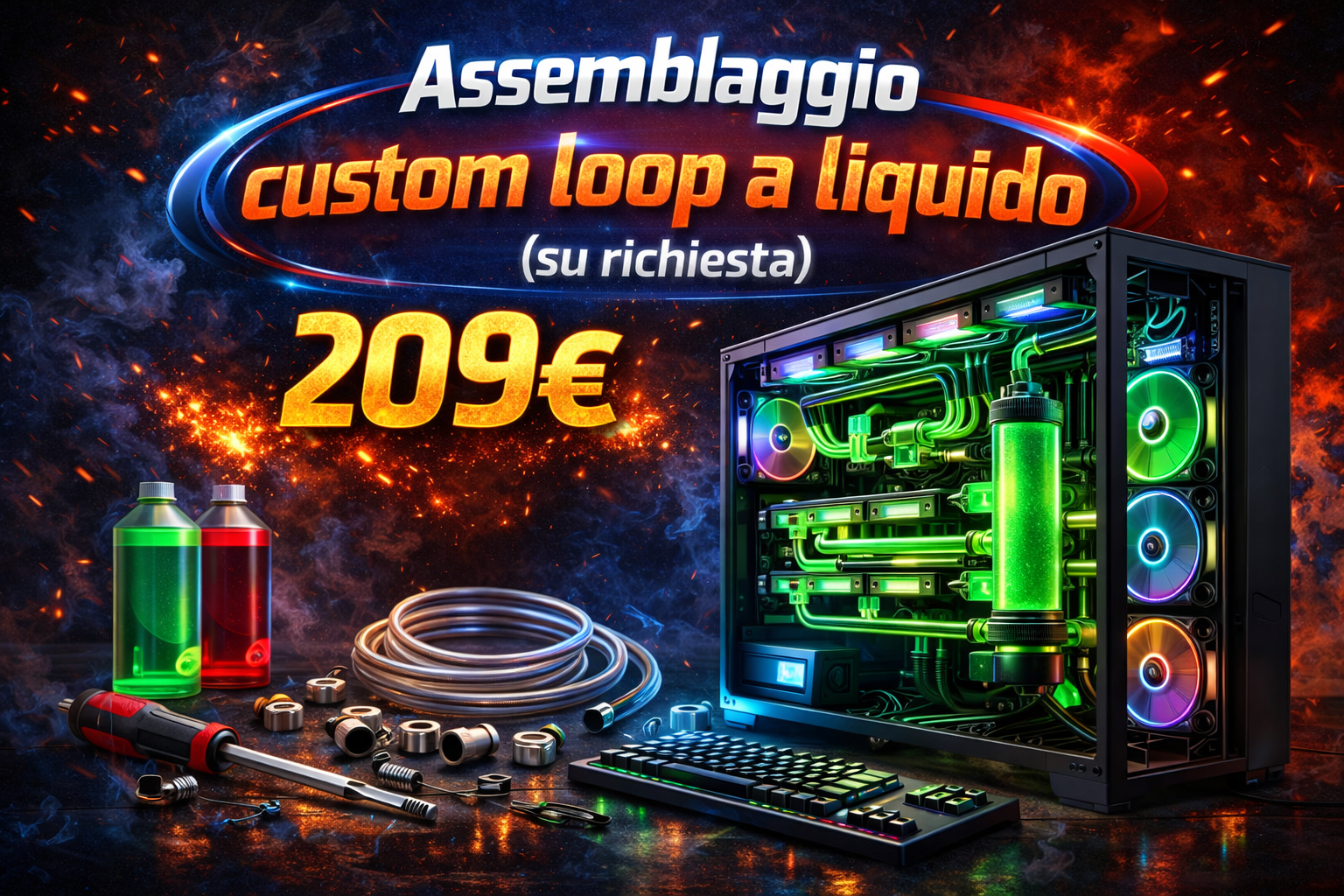 Assemblaggio loop a liquido personalizzato