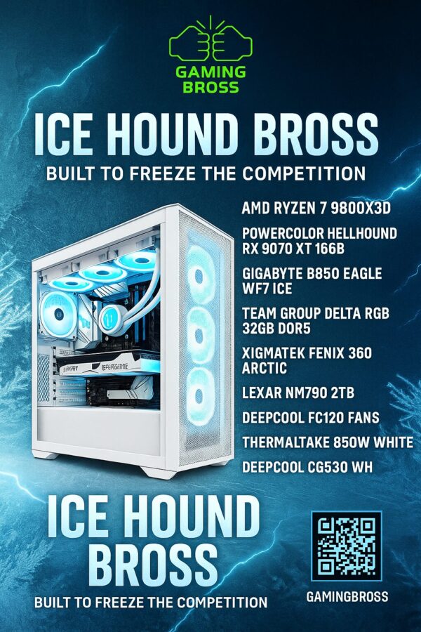 BUILD NAME: WHITE REAPER BROSS 9800X3D– 32GB RAM DDR5 /RX 9070 XT/ Nvme 2TB / W11 PRO