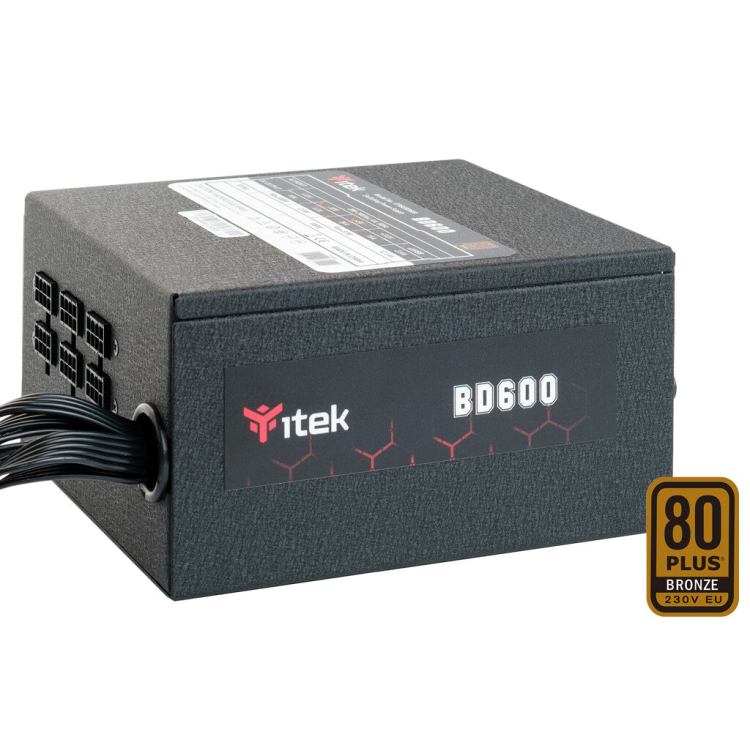 Alimentatore BD600 – 600W- 80Plus EU Bronze- PFC Attivo- Ventola HDB 12cm- DC to DC- Semi Modulare