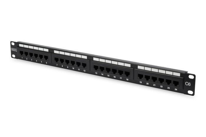 Patch Panel 24 Porte Non Schermato UTP Cat.6 8 Poli Rack 19