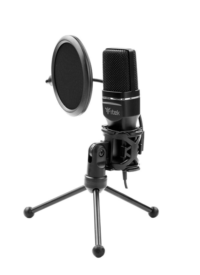 Microfono a Condensatore M100 – USB- treppiede- filtro antipop e spugna- audio professionale