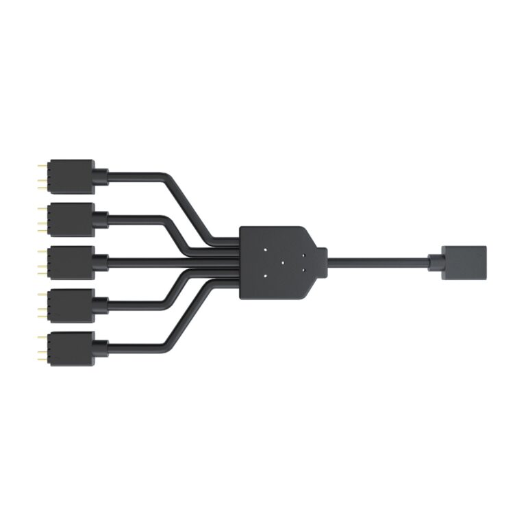 CM cavo splitter da 1 a 5 Addressable RGB- lunghezza 580 mm- per collegamento 3pin con 5 ventole ARGB