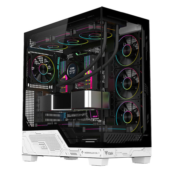 Case NEBRALUX 01 – Gaming Tower- ATX- 4x12cm ARGB fan- 2xUSB3- Type-C- Darker Temp Glass Side & Front Panel