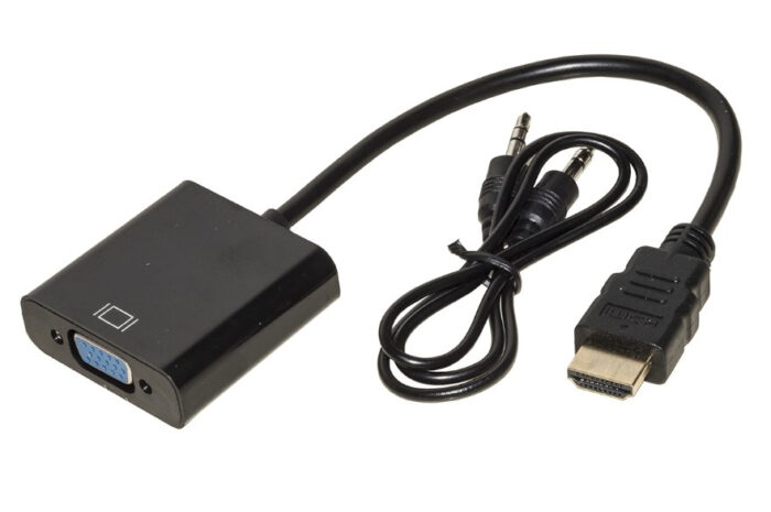 ADATTATORE HDMI-VGA M/F BK CON CAVO + CAVO AUDIO