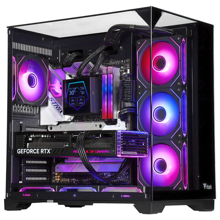 Case DARK CAVE PANO – Gaming Tower- ATX- 4x12cm ARGB fan- 2xUSB3- Type-C- Temp Glass Top- Side & Front Panel