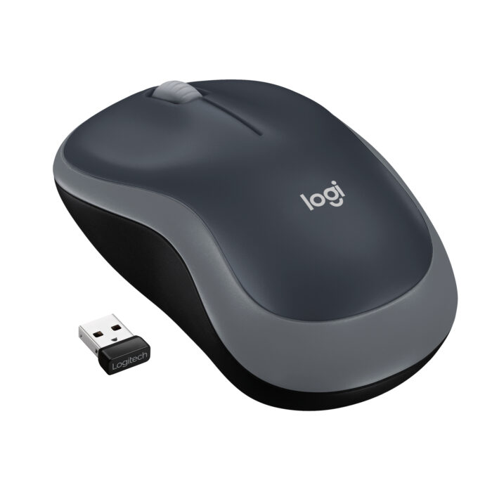 Mouse Logitech M185 Cordless Wireless – Grigio/Nero con Ricevitore USB Nano
