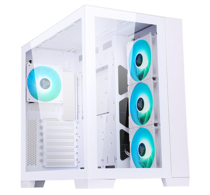 Case DARK CAVE – Gaming Tower- ATX- 4x12cm ARGB fan- 2xUSB3- Type-C- Side & Front Panel Temp Glass- White Edition