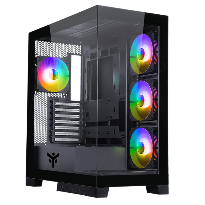 Case SHOWBUI 45B – Gaming Tower- ATX- 4x12cm ARGB fan- 2xUSB3- Type-C- Side & Front Panel Temp Glass