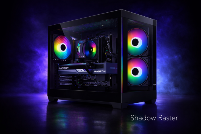 PC Gaming Shadow Raster Bross – Ryzen 5 5600 • RX 9060 XT 16GB • 16GB RAM DDR4 • SSD NVMe 1TB • WiFi • Windows 11 Pro