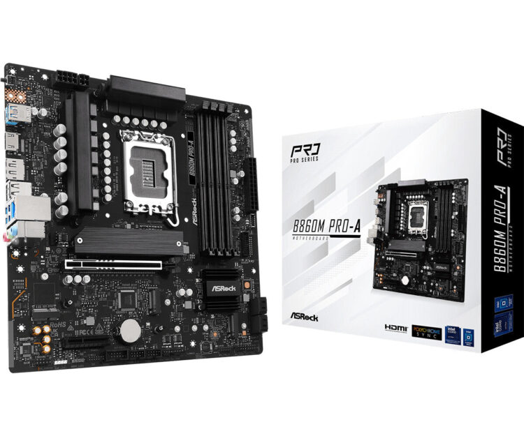 MB Asrock 1851 Intel B860M PRO-A- 4*DDR5 4*SATA3- 3*M.2- HDMI- DP- mATX