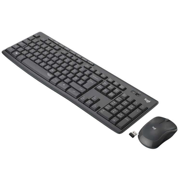 Tastiera + Mouse LOGITECH RETAIL – MK295- Wireless- Silent- Grafite