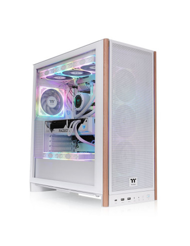 Thermaltake Case M Tower S370 Bianco Ws Tg 4 Cr120 Fan Pwm Inserti In Legno - GamingBross
