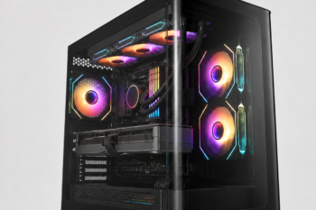 PC Gaming BROSS SPECTRA FSP S380 con scheda video montata orizzontalmente